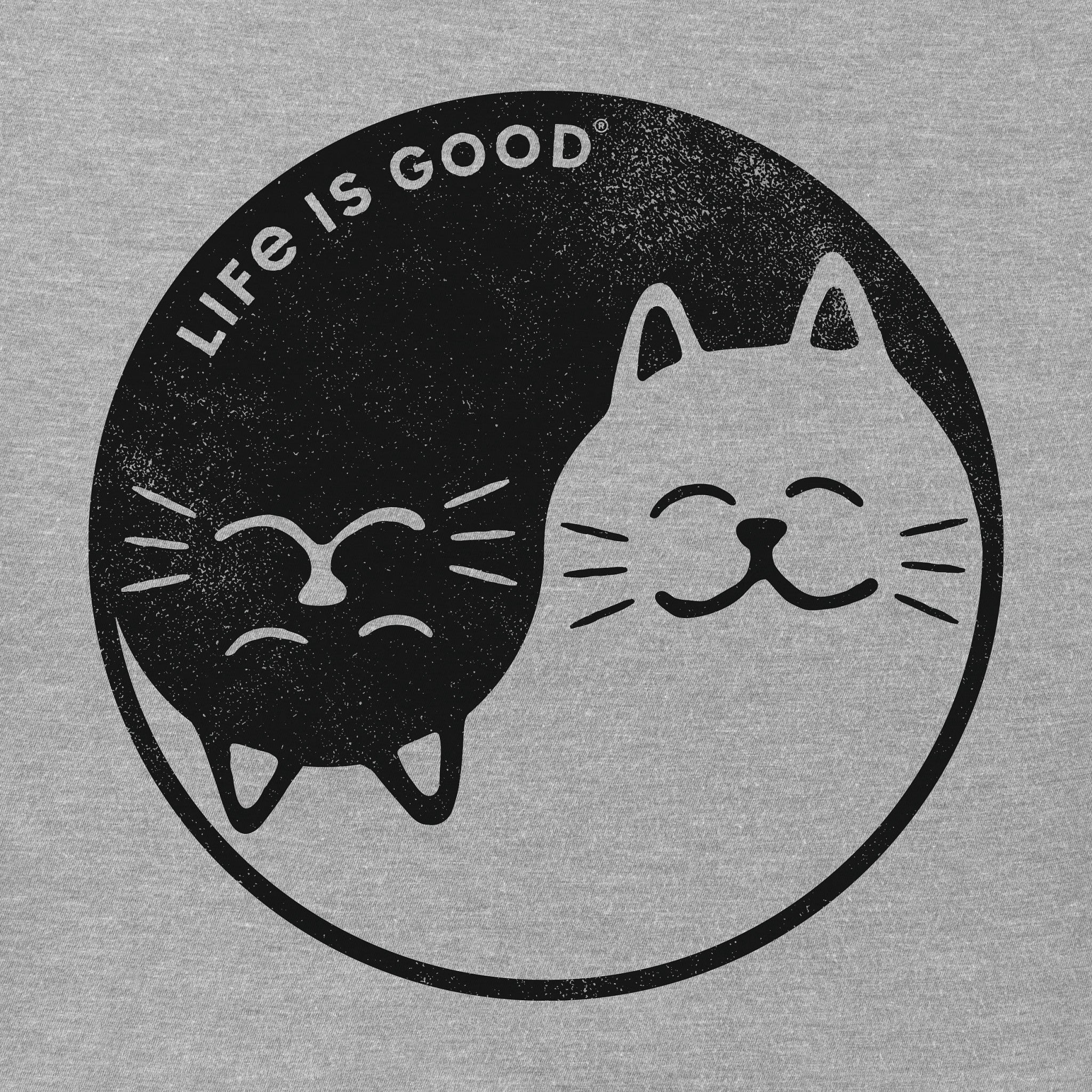 Women's Cat Yin and Yang Short Sleeve Crusher Tee