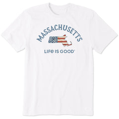 Men's Massachusetts Arched Flag Short Sleeve Crusher Tee