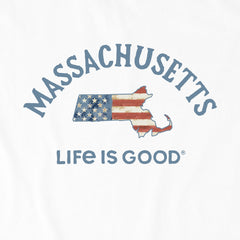 Men's Massachusetts Arched Flag Short Sleeve Crusher Tee