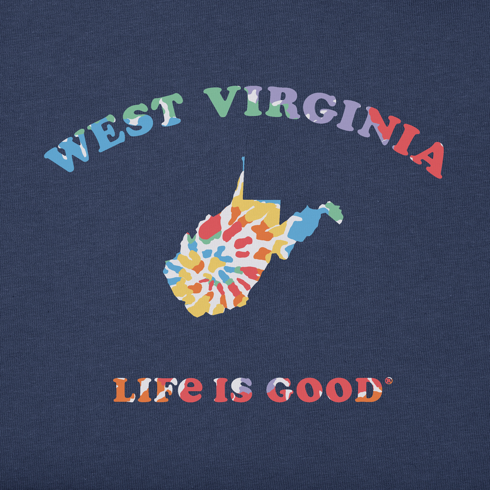 Men's Tie Dye West Virginia Short Sleeve Crusher Tee