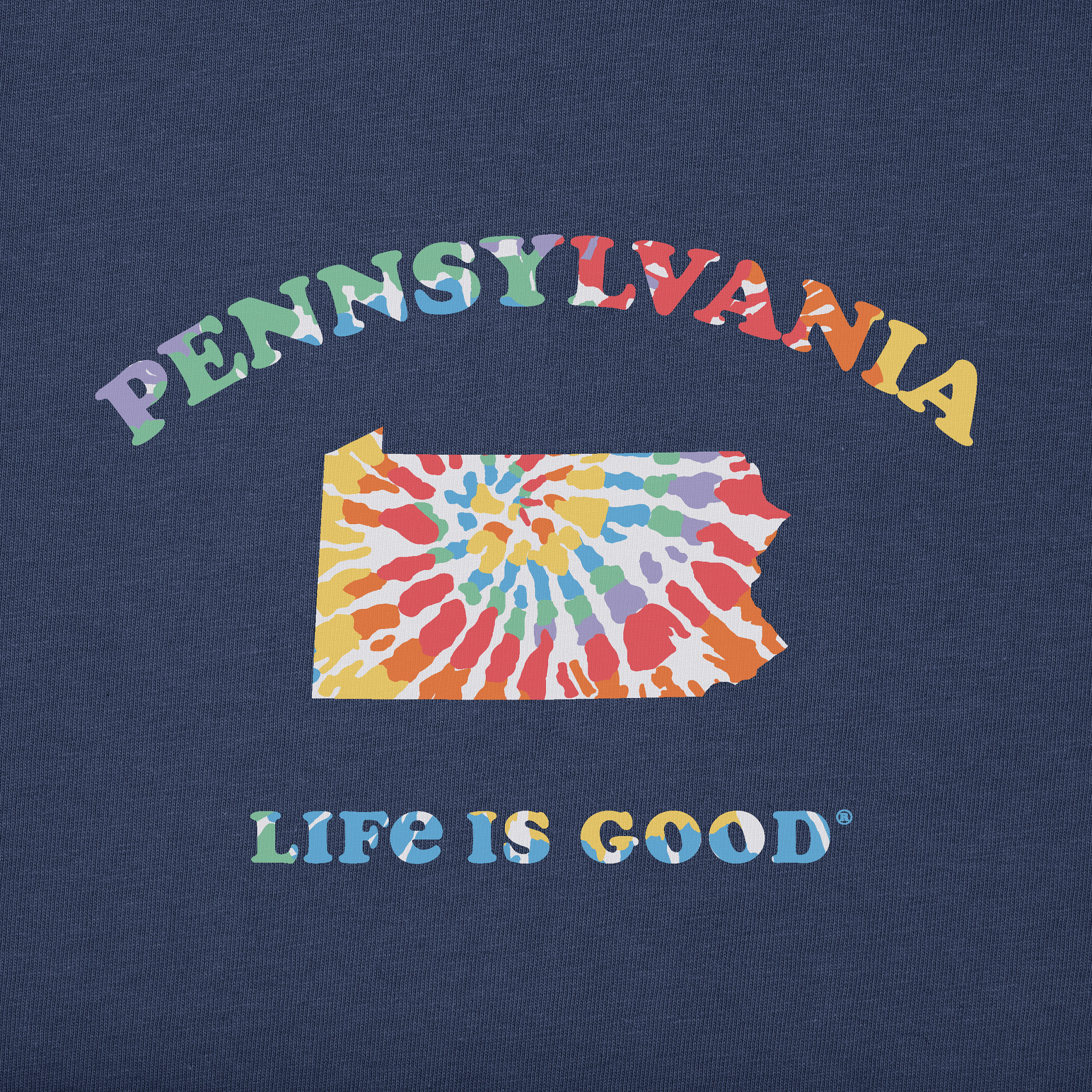 Men's Tie Dye Pennsylvania Short Sleeve Crusher Tee