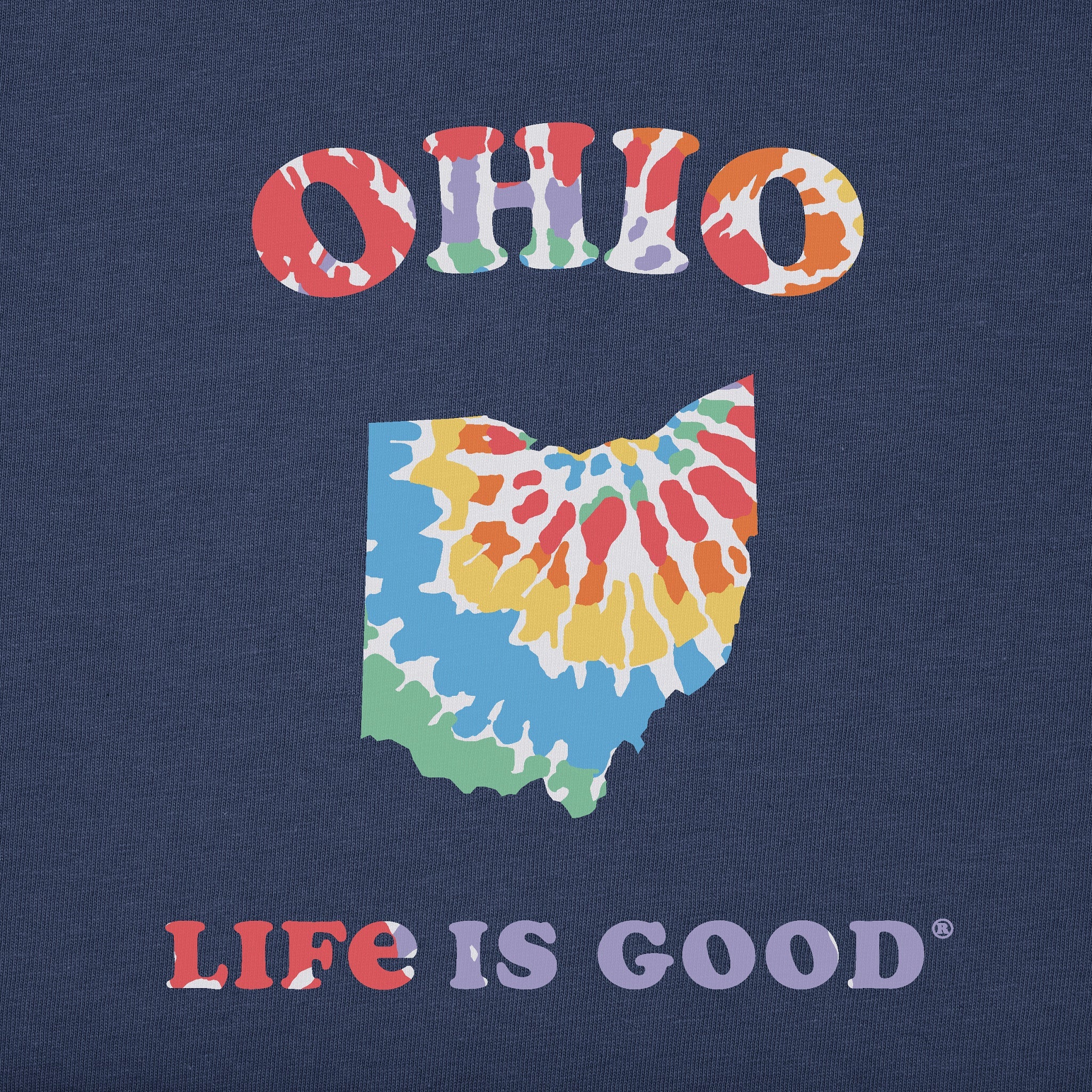 Men's Tie Dye Ohio Short Sleeve Crusher Tee