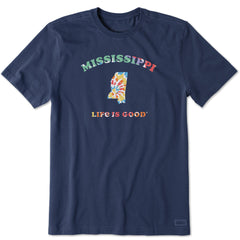 Men's Tie Dye Mississippi Short Sleeve Crusher Tee