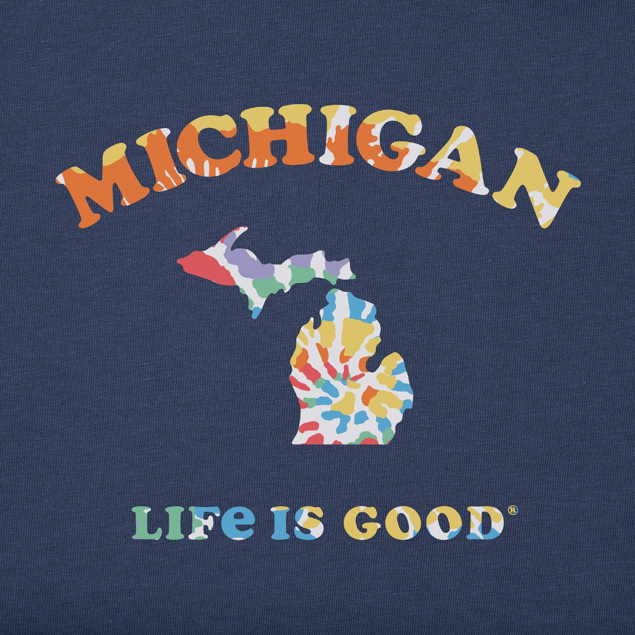 Men's Tie Dye Michigan Short Sleeve Crusher Tee