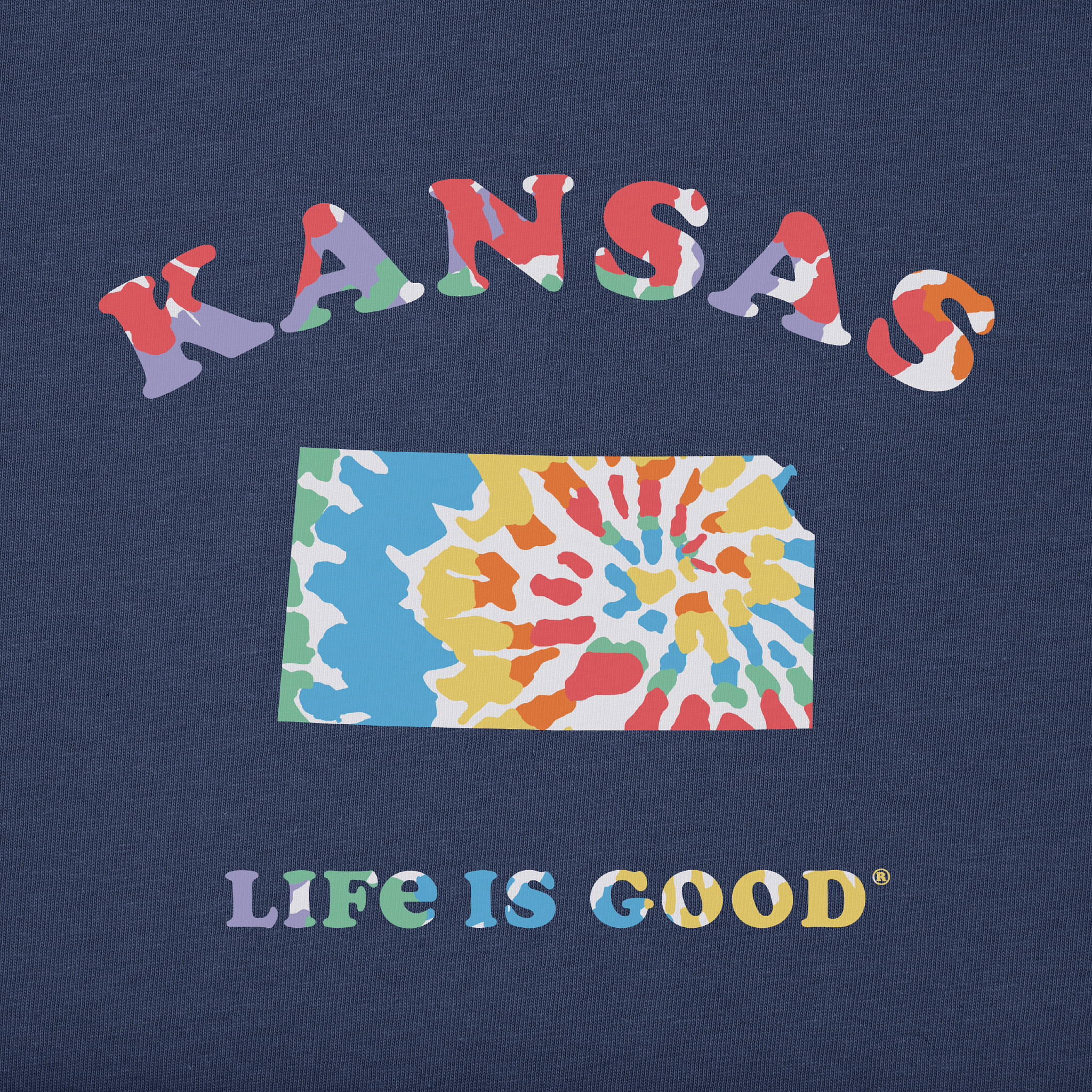 Men's Tie Dye Kansas Short Sleeve Crusher Tee