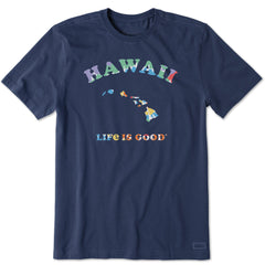 Men's Tie Dye Hawaii Short Sleeve Crusher Tee