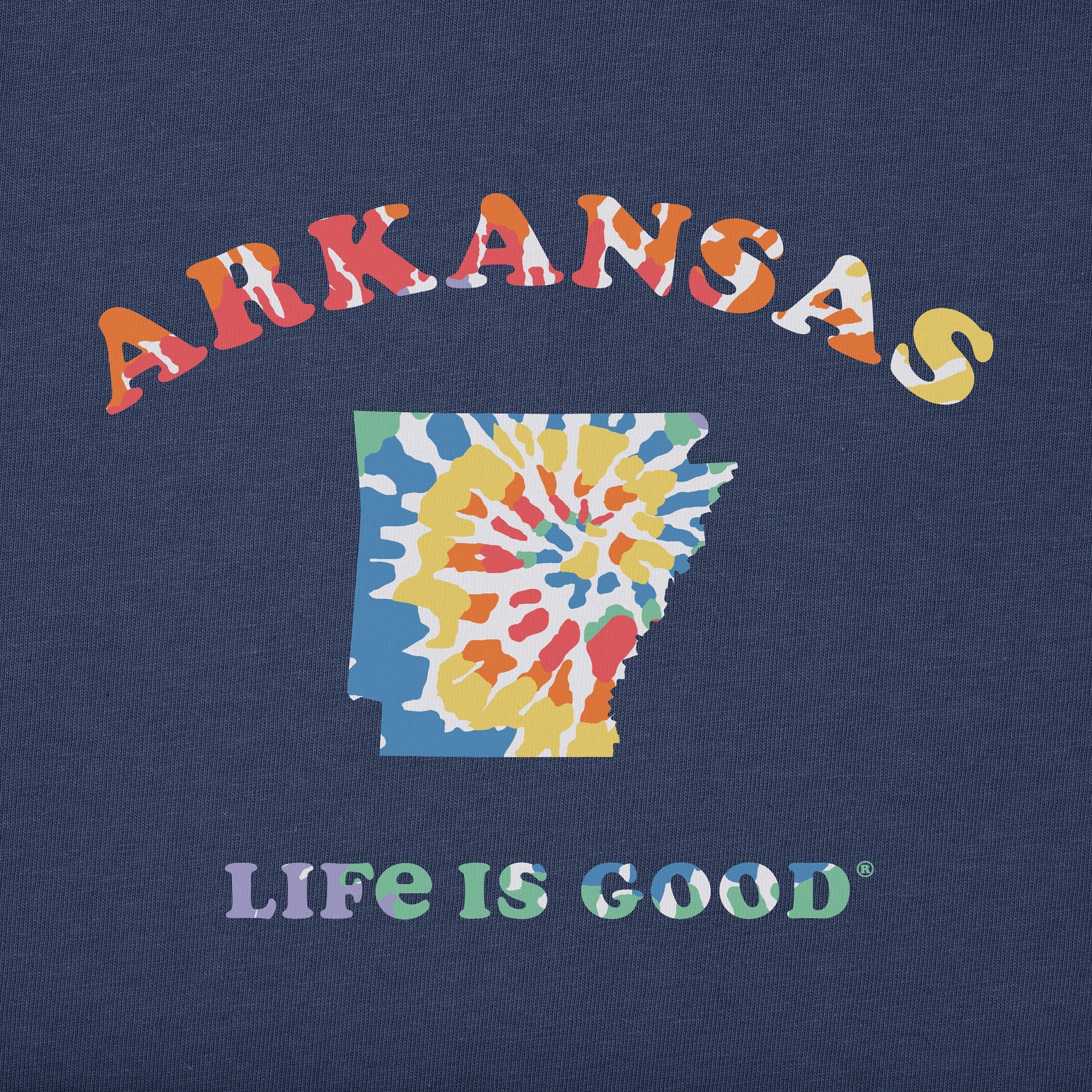 Men's Tie Dye Arkansas Short Sleeve Crusher Tee