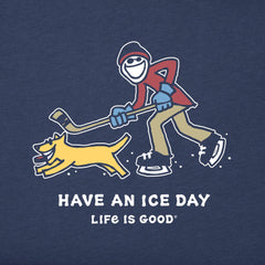 Men's Jake and Rocket Ice Skating Long Sleeve Crusher Tee