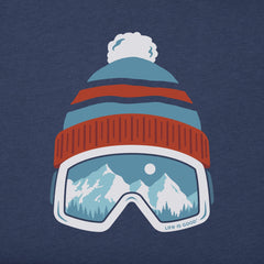 Men's Ski Goggles Hat Long Sleeve Crusher Tee