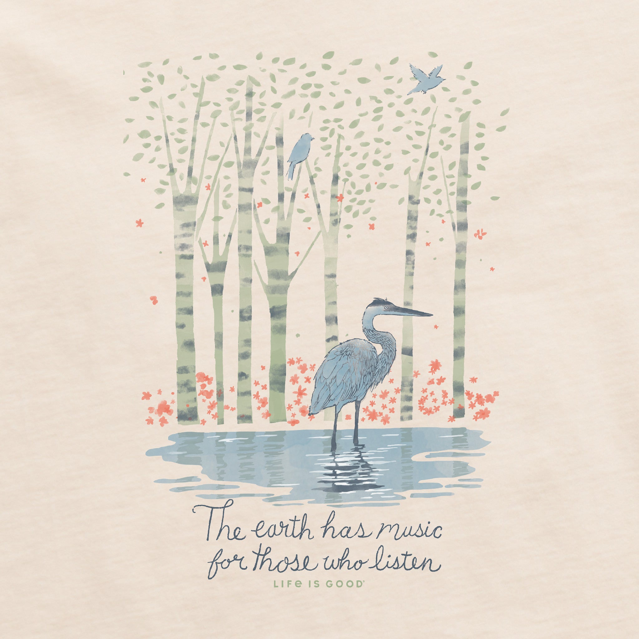 Women's Earth Has Music Heron Short Sleeve Crusher Vee