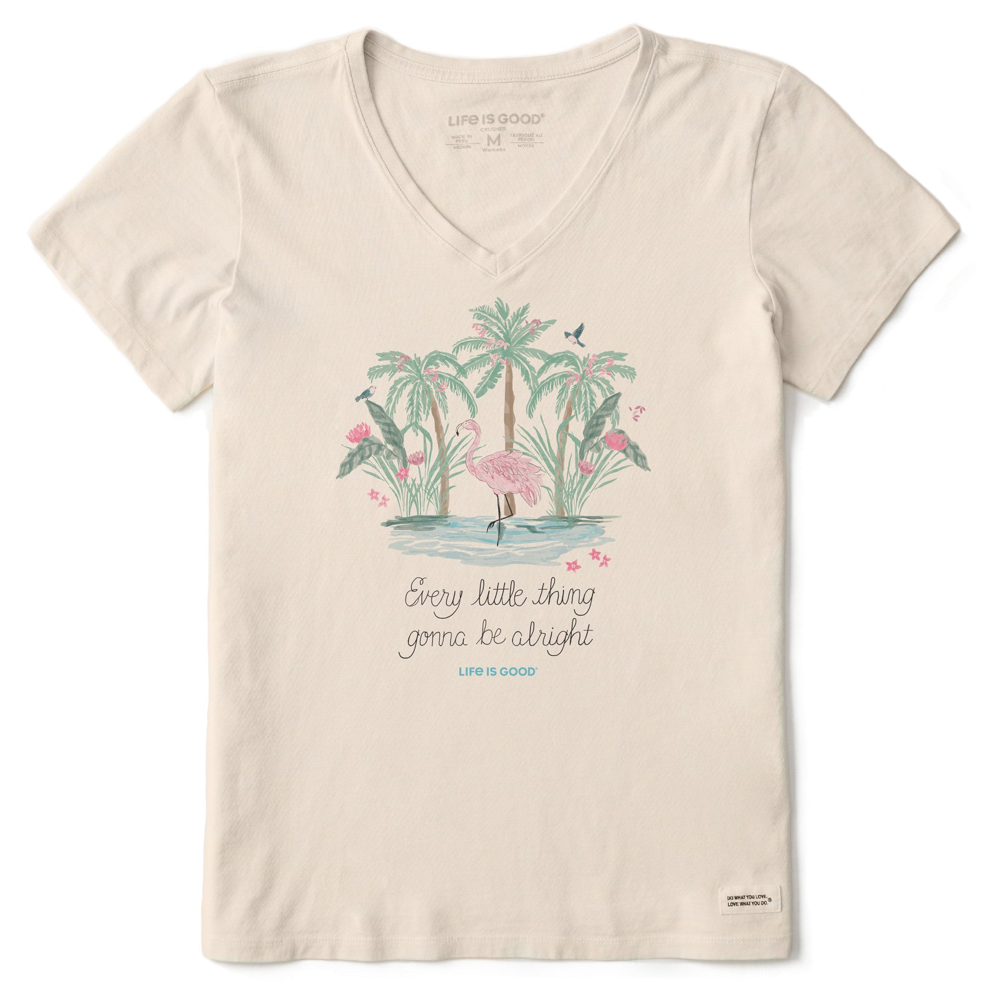 Women's Every Little Thing Flamingo Short Sleeve Vee