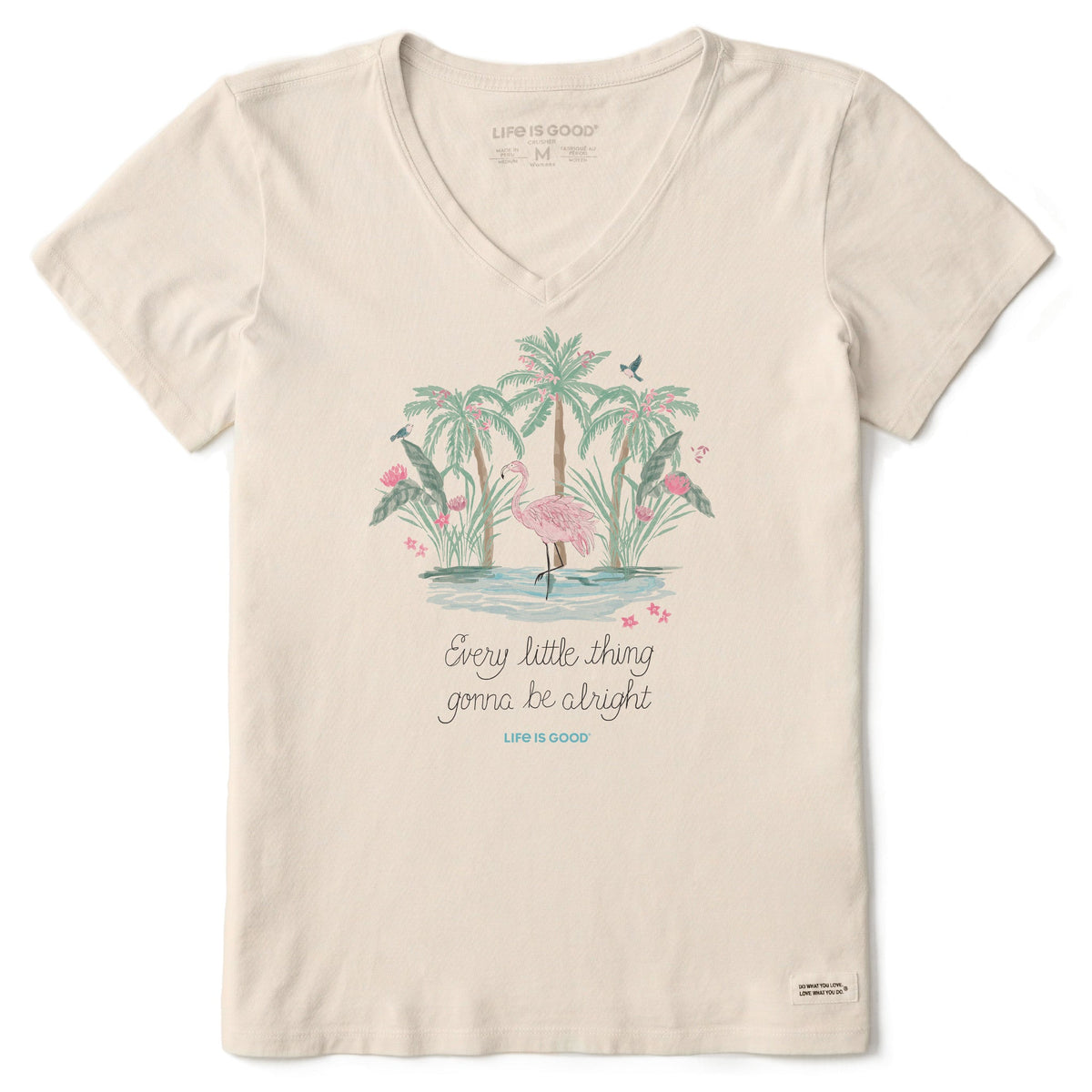 Women's Every Little Thing Flamingo Short Sleeve Vee