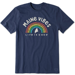 Men's Maine Rainbow Vibes Short Sleeve Crusher Tee