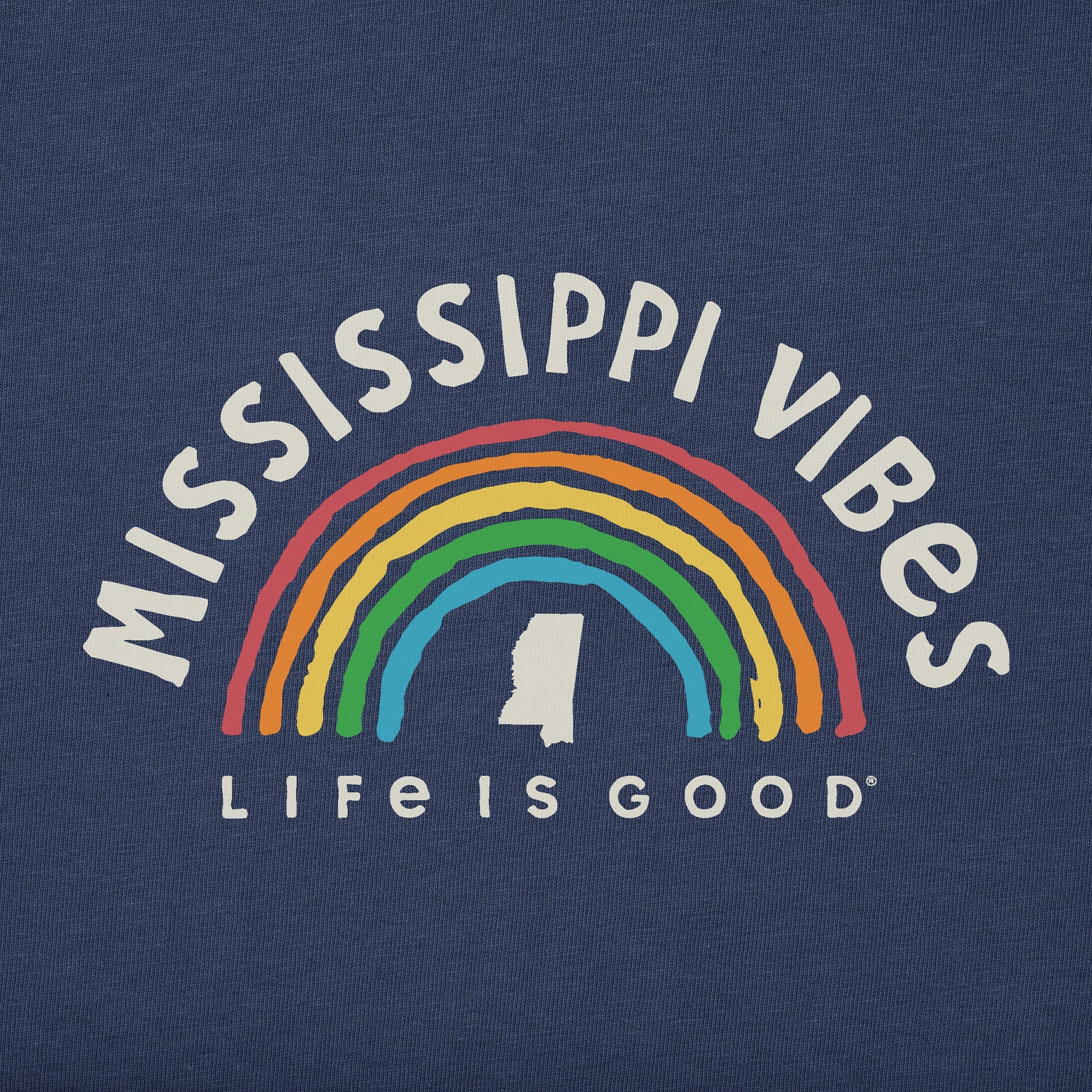 Men's Mississippi Rainbow Vibes Short Sleeve Crusher Tee