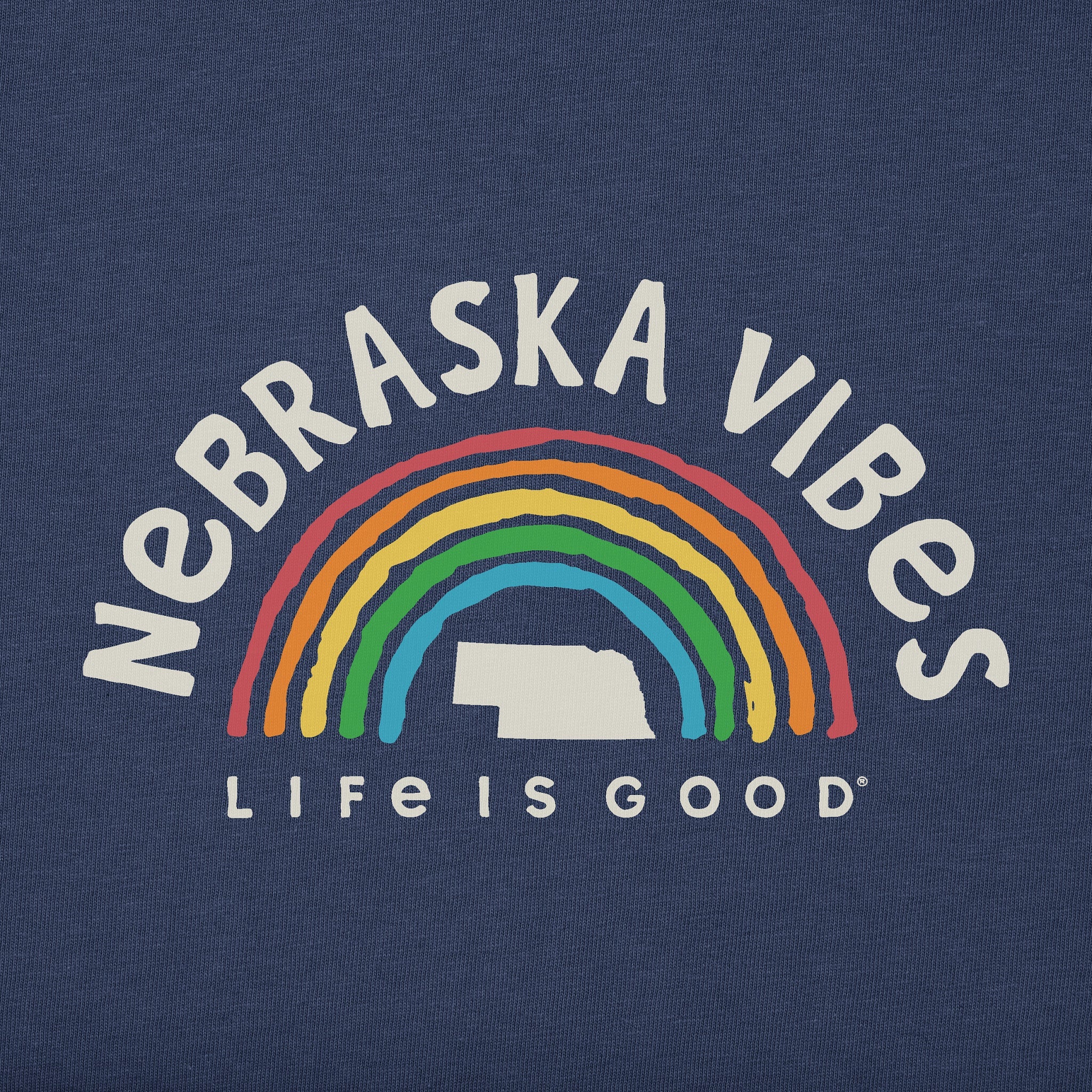 Men's Nebraska Rainbow Vibes Short Sleeve Crusher Tee