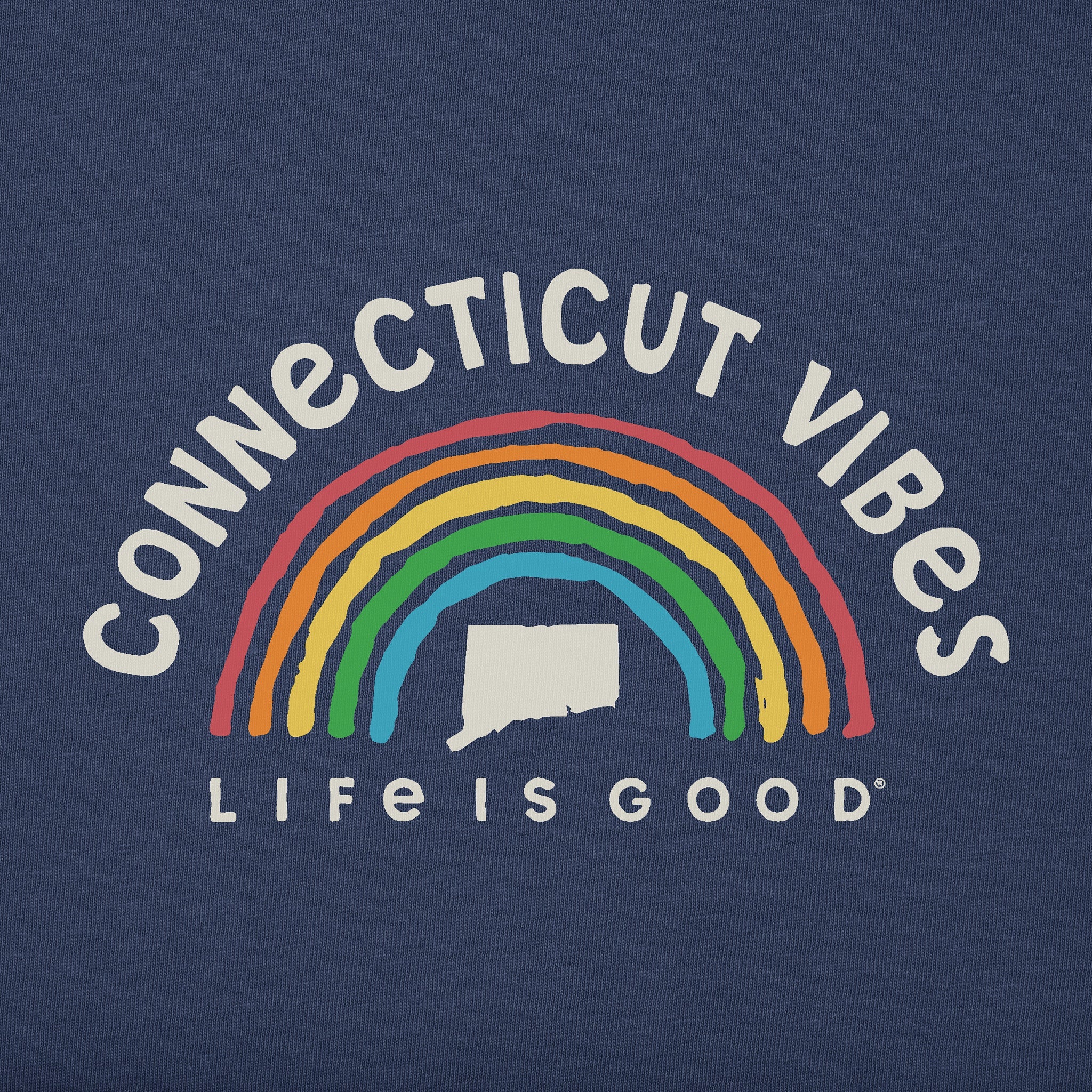 Women's Connecticut Rainbow Vibes Short Sleeve Crusher Tee