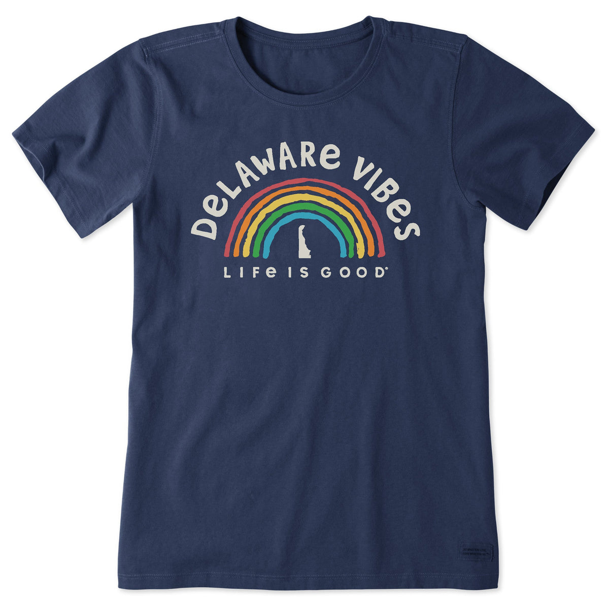 Women's Delaware Rainbow Vibes Short Sleeve Crusher Tee