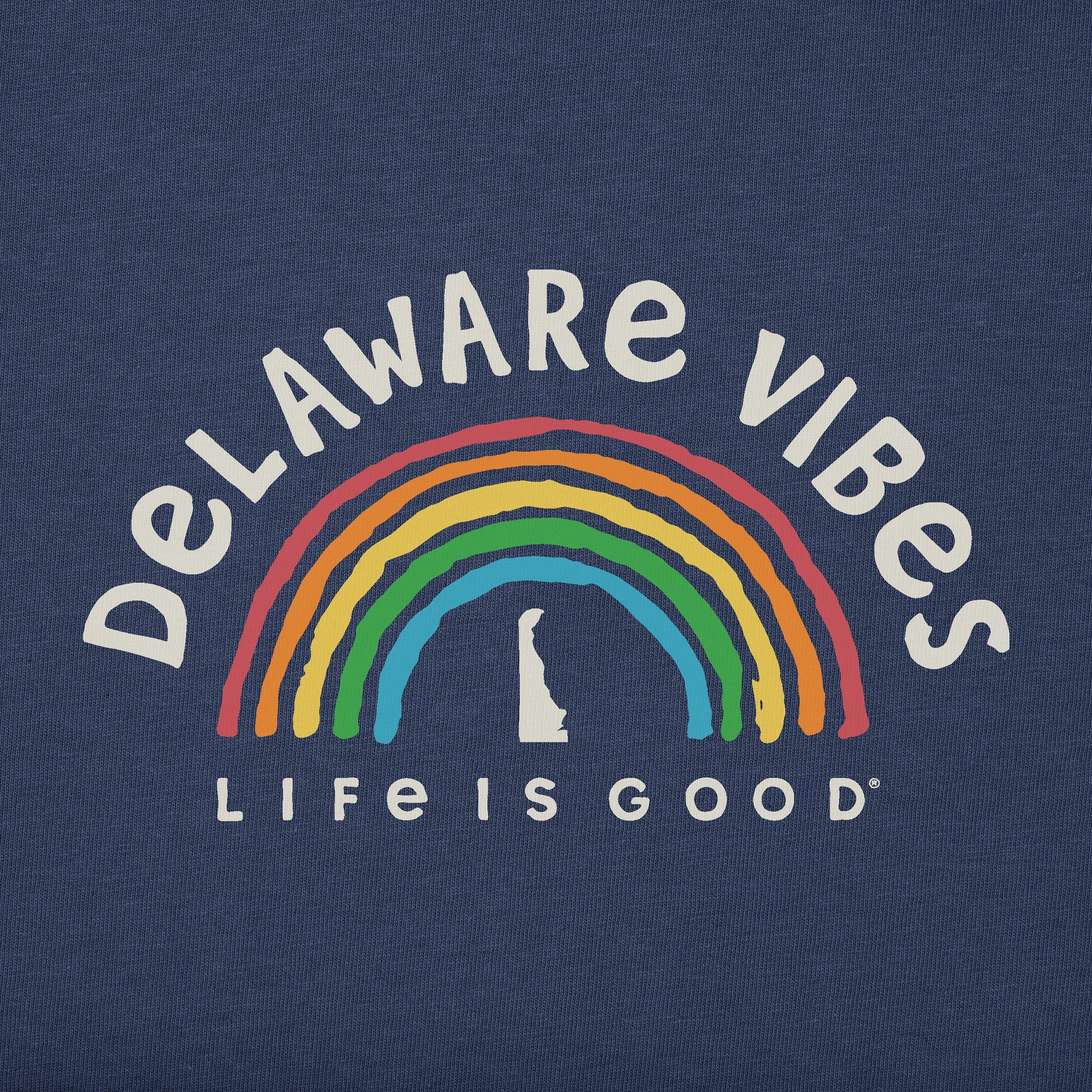 Women's Delaware Rainbow Vibes Short Sleeve Crusher Tee