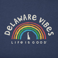 Women's Delaware Rainbow Vibes Short Sleeve Crusher Tee