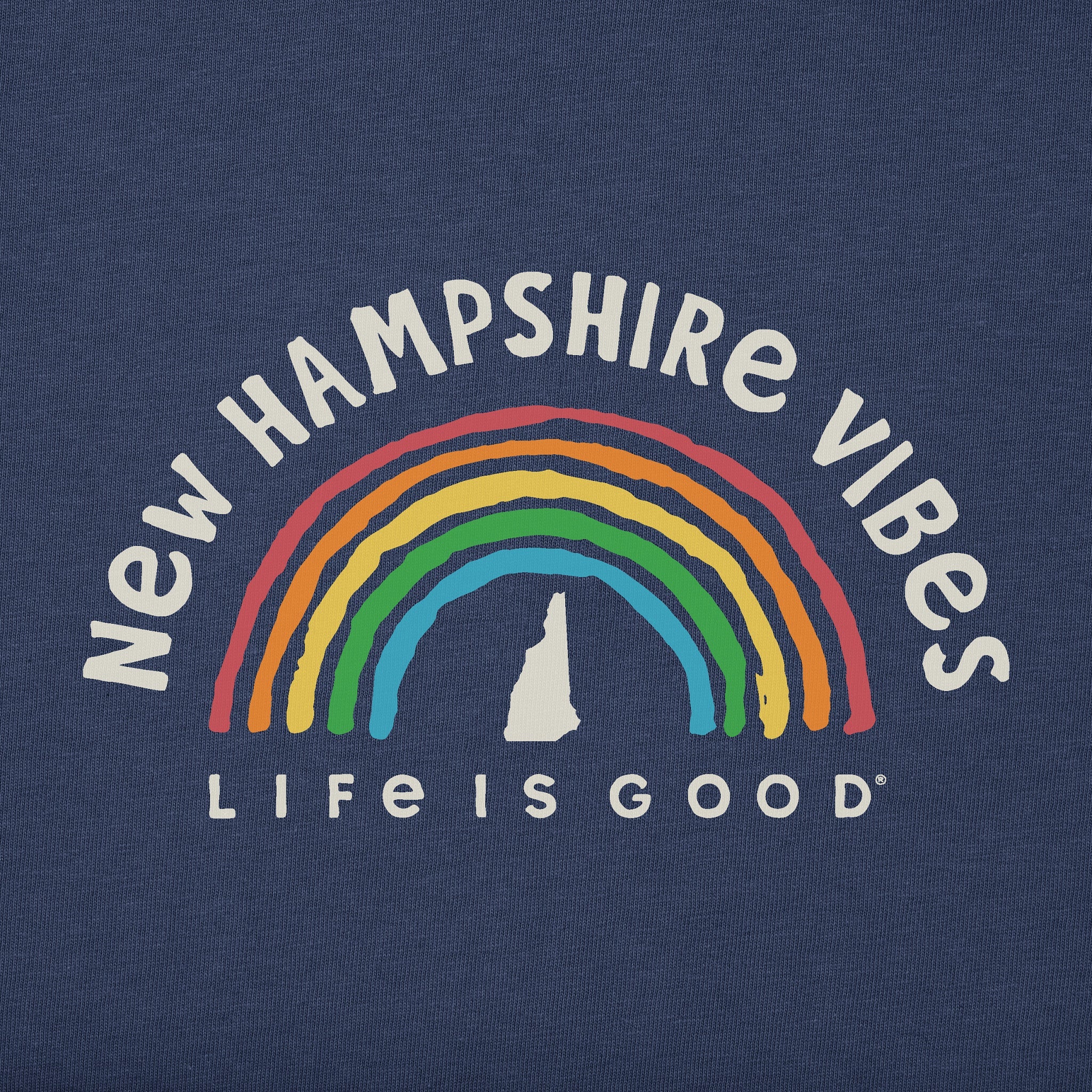 Men's New Hampshire Rainbow Vibes Short Sleeve Crusher Tee