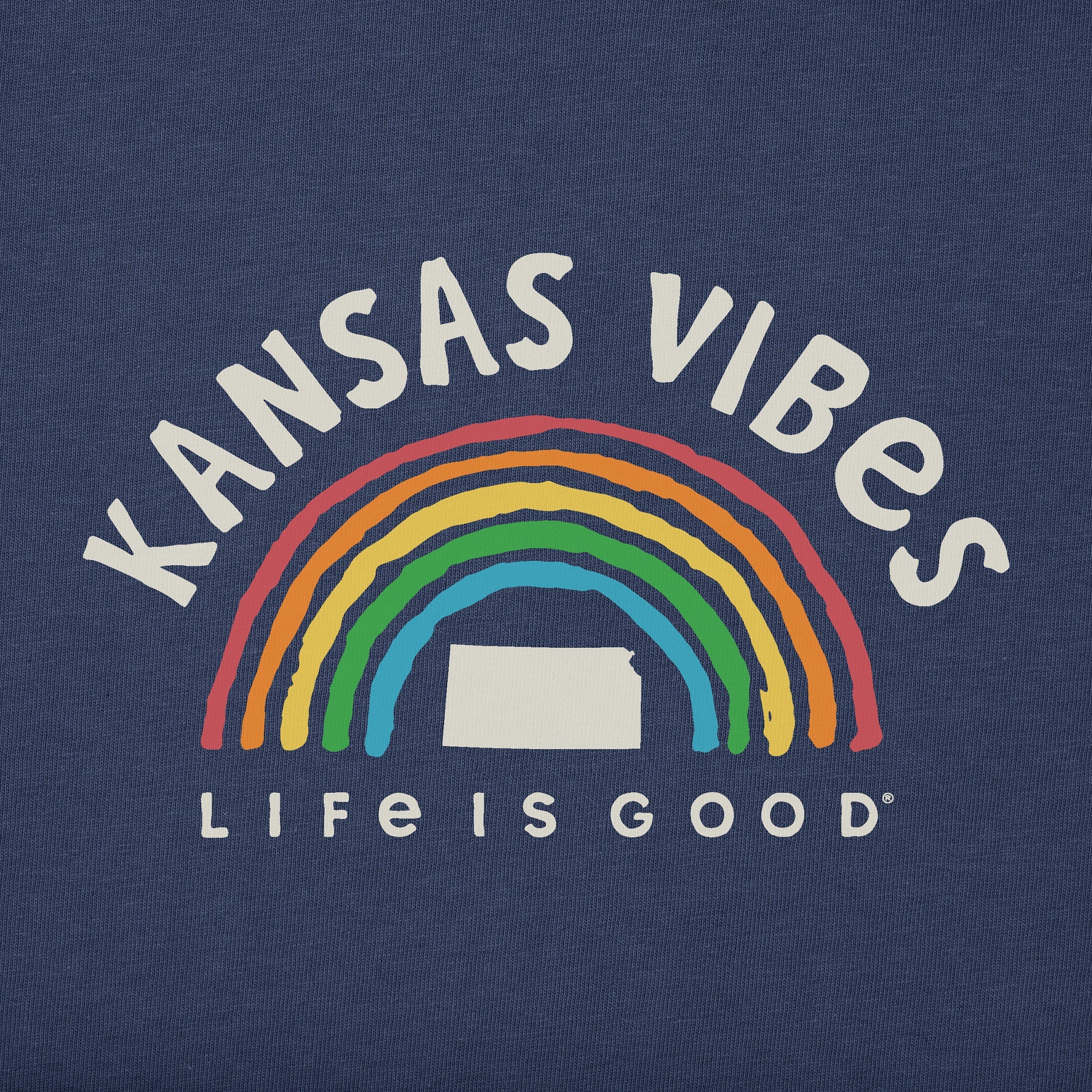 Women's Kansas Rainbow Vibes Short Sleeve Crusher Tee