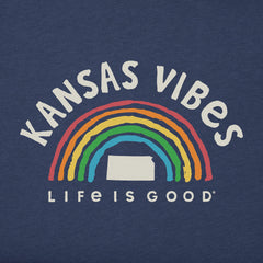 Women's Kansas Rainbow Vibes Short Sleeve Crusher Tee