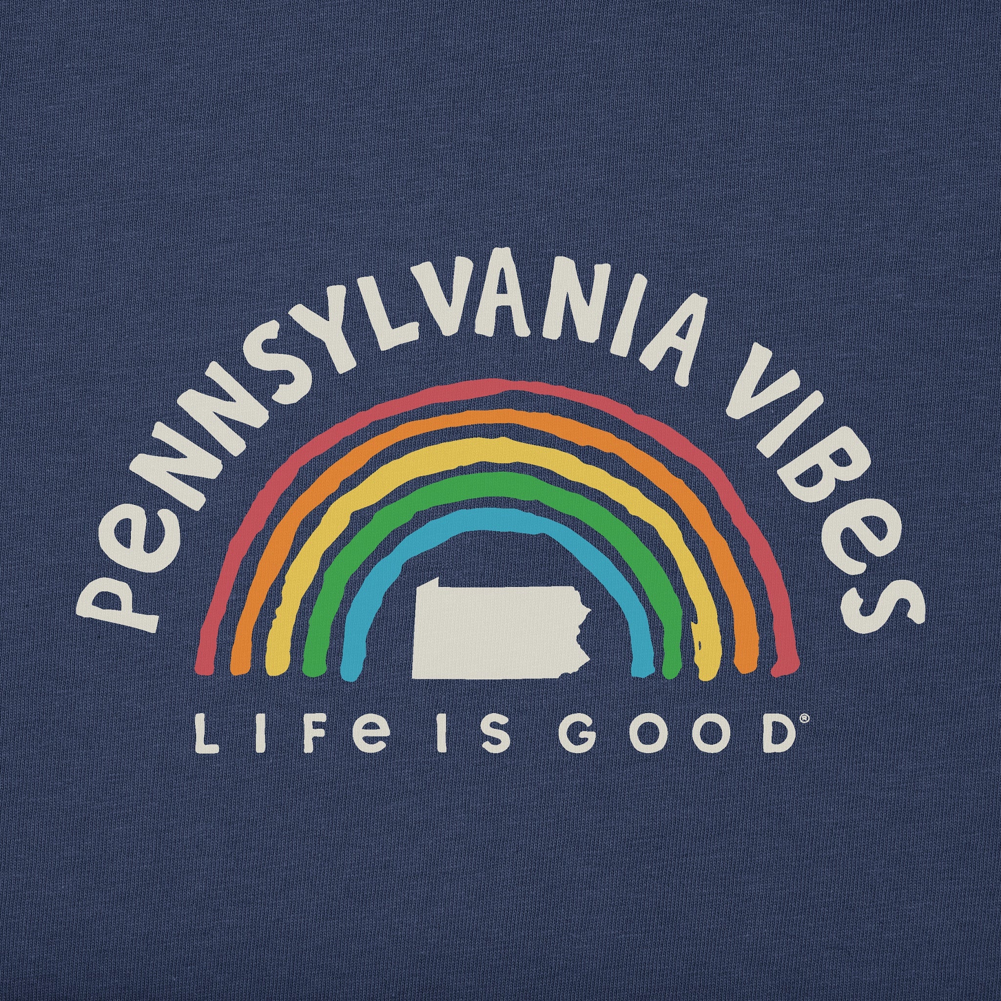 Men's Pennsylvania Rainbow Vibes Short Sleeve Crusher Tee