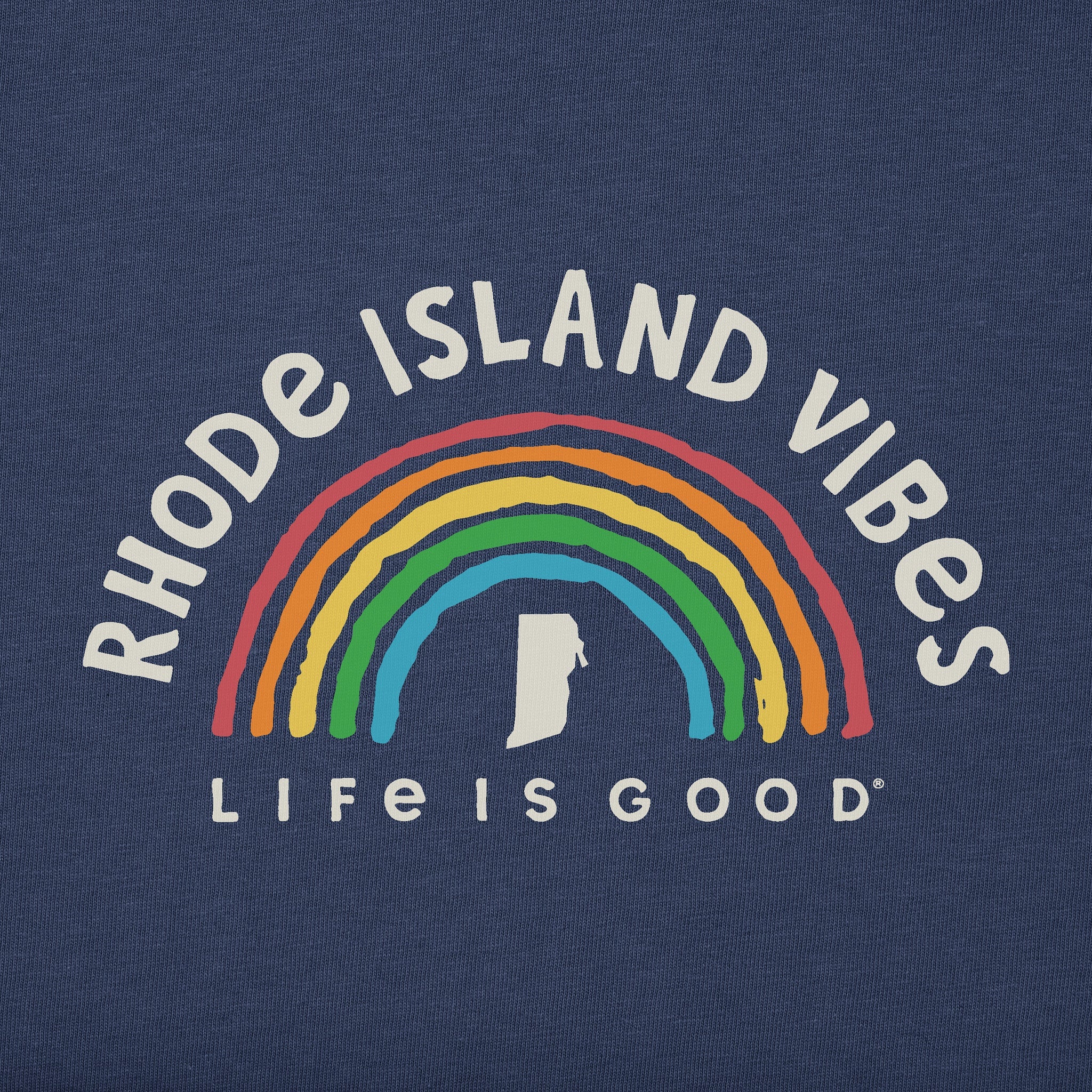 Men's Rhode Island Rainbow Vibes Short Sleeve Crusher Tee