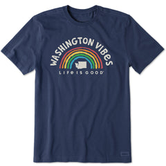 Men's Washington Rainbow Vibes Short Sleeve Crusher Tee