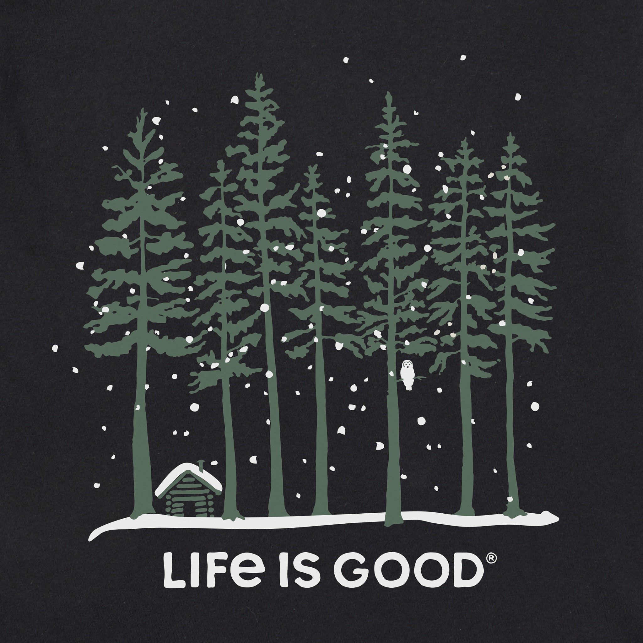 Men's Snowy Owl Tall Pines Short Sleeve Crusher Tee
