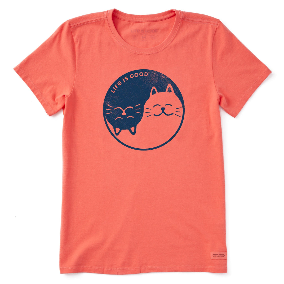 Women's Cat Yin and Yang Short Sleeve Crusher Tee
