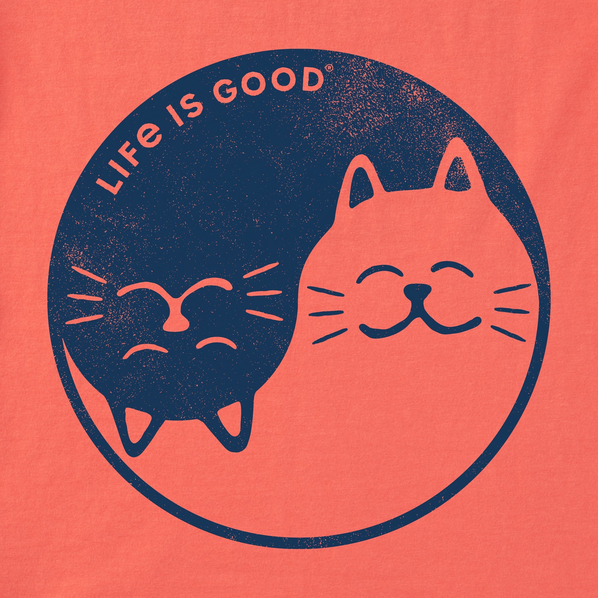 Women's Cat Yin and Yang Short Sleeve Crusher Tee