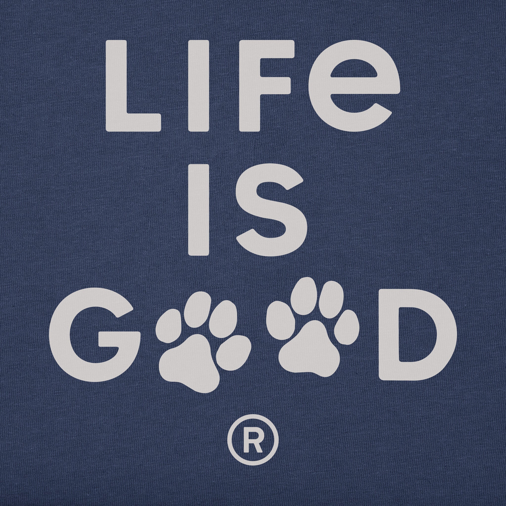 Men's Life is Good Paw Print Short Sleeve Crusher Tee