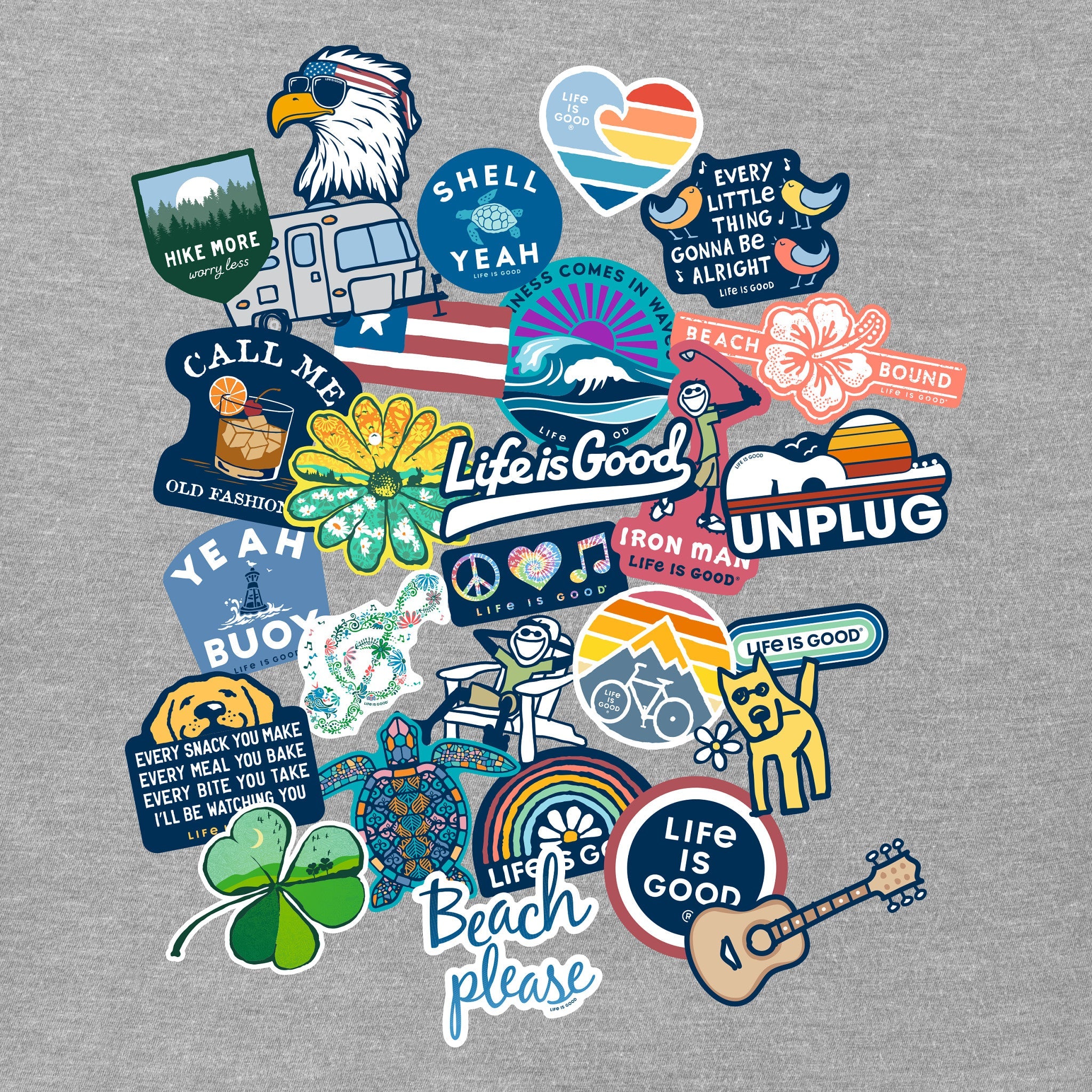 Women's Decal Collage Short Sleeve Crusher Tee