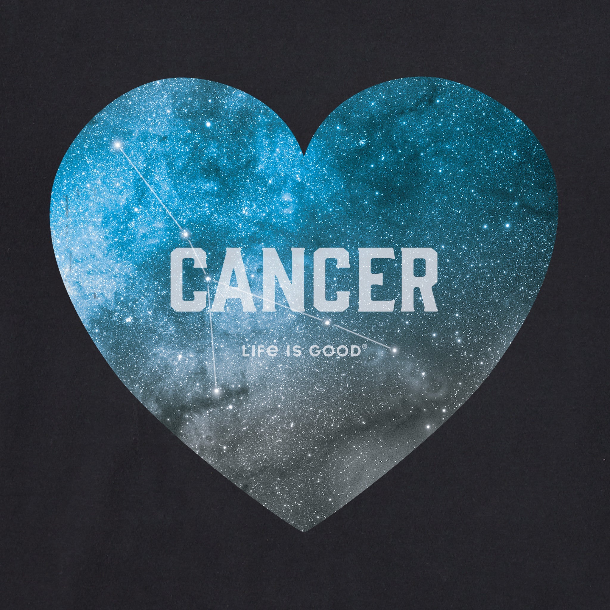 Women's Celestial Cancer Heart Short Sleeve Crusher Vee