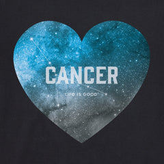 Women's Celestial Cancer Heart Short Sleeve Crusher Vee