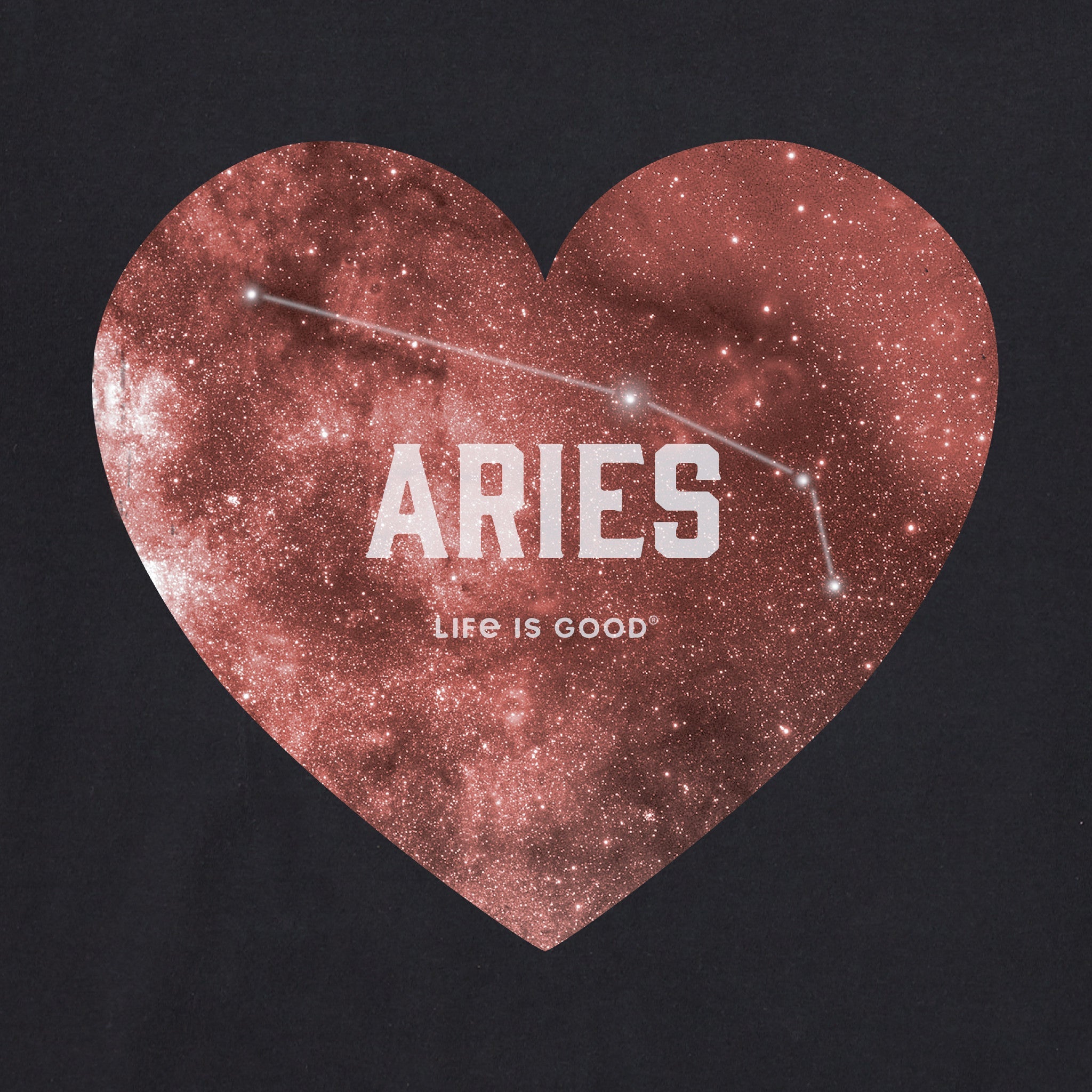 Women's Celestial Aries Heart Short Sleeve Crusher Vee