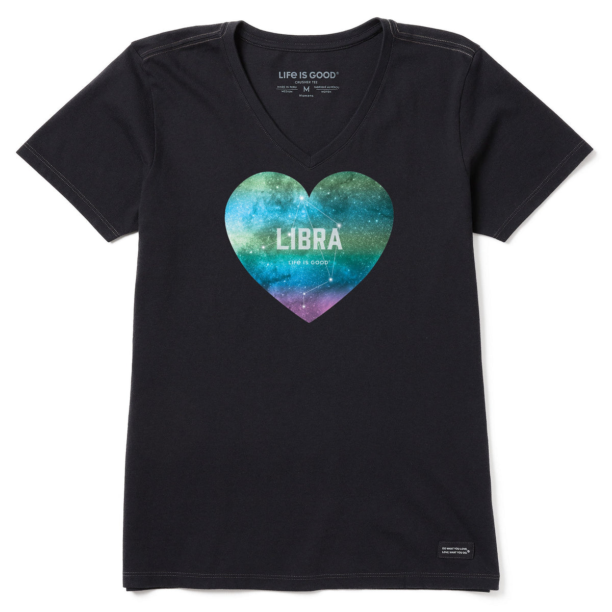 Women's Celestial Libra Heart Short Sleeve Crusher Vee