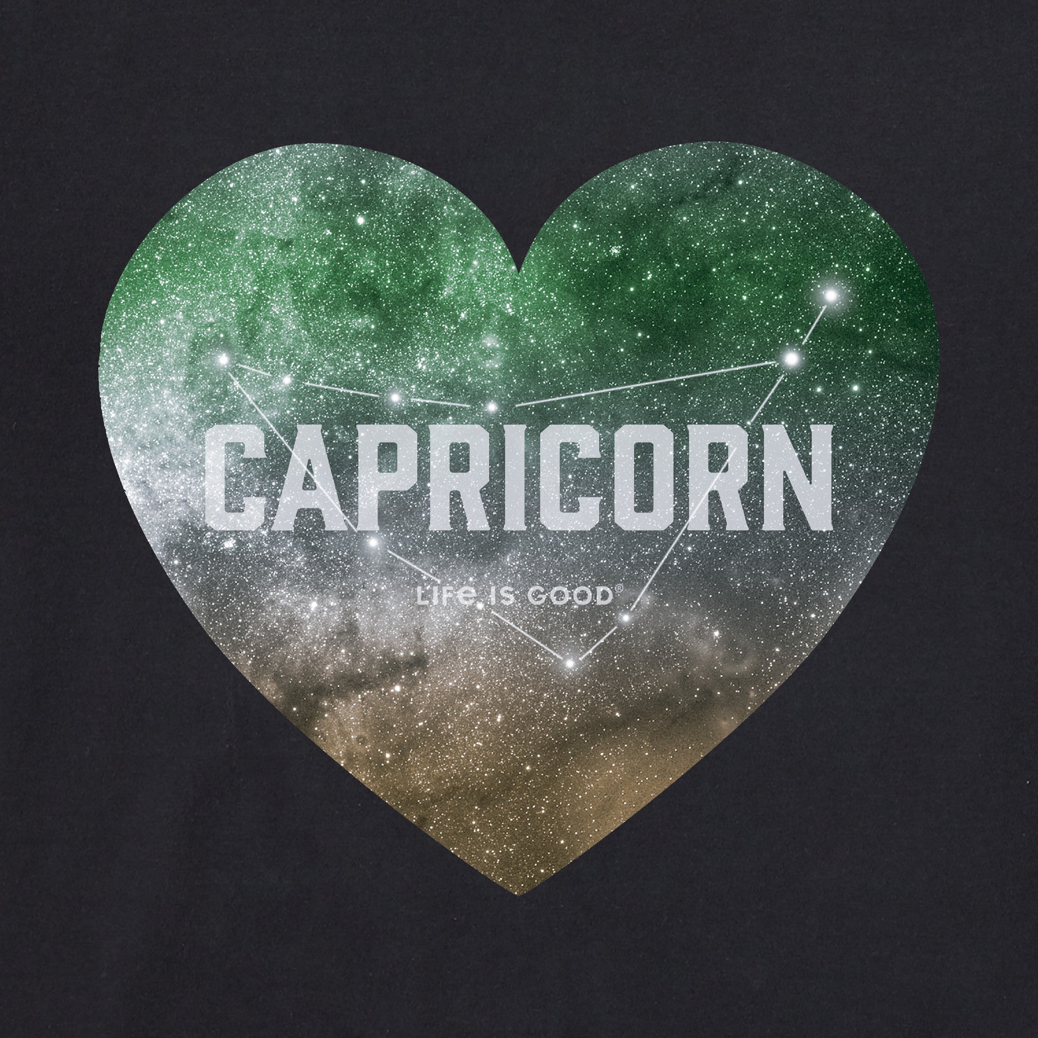 Women's Celestial Capricorn Heart Short Sleeve Crusher Vee