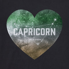 Women's Celestial Capricorn Heart Short Sleeve Crusher Vee