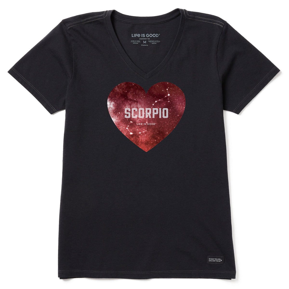 Women's Celestial Scorpio Heart Short Sleeve Crusher Vee