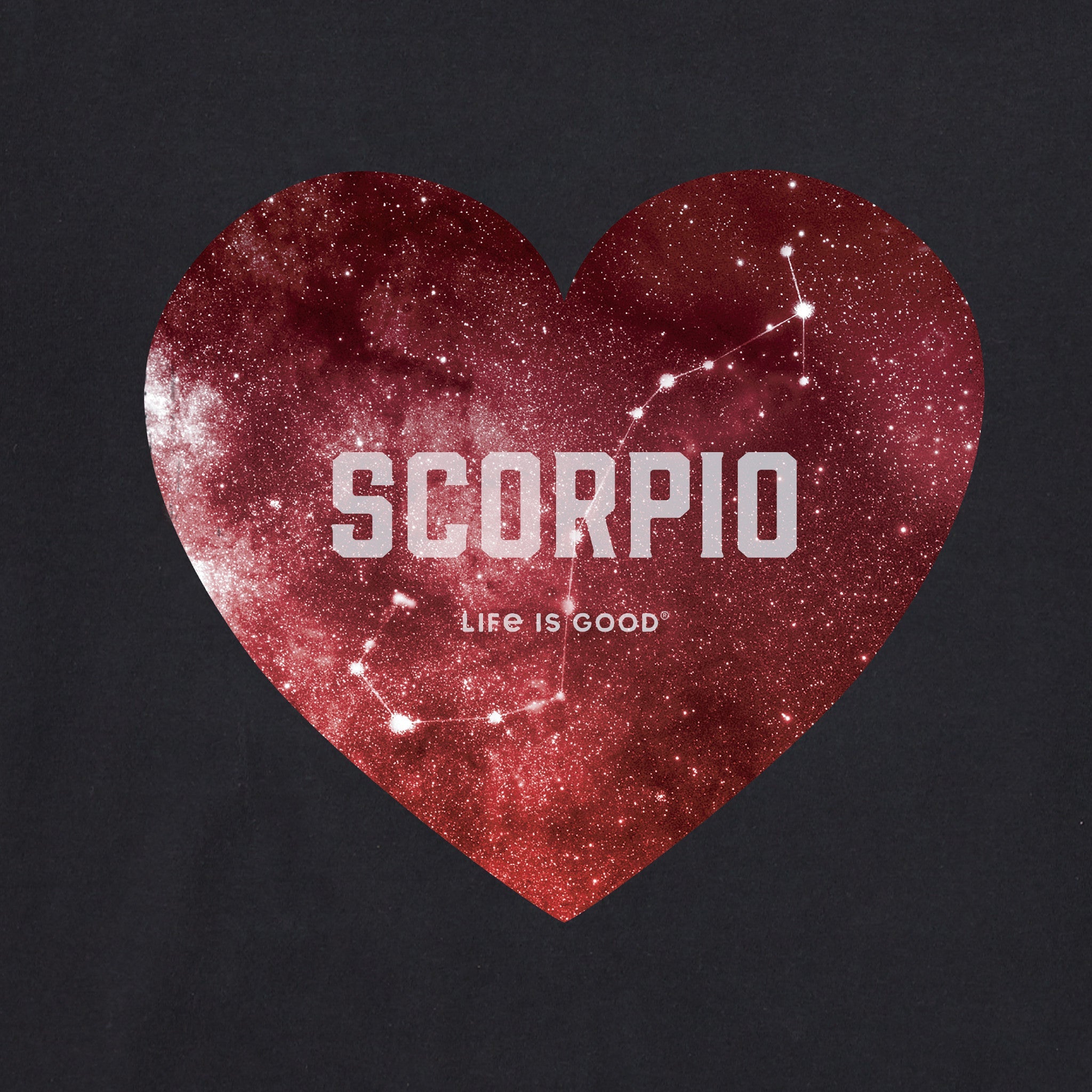 Women's Celestial Scorpio Heart Short Sleeve Crusher Vee
