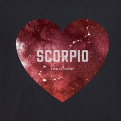 Women's Celestial Scorpio Heart Short Sleeve Crusher Vee