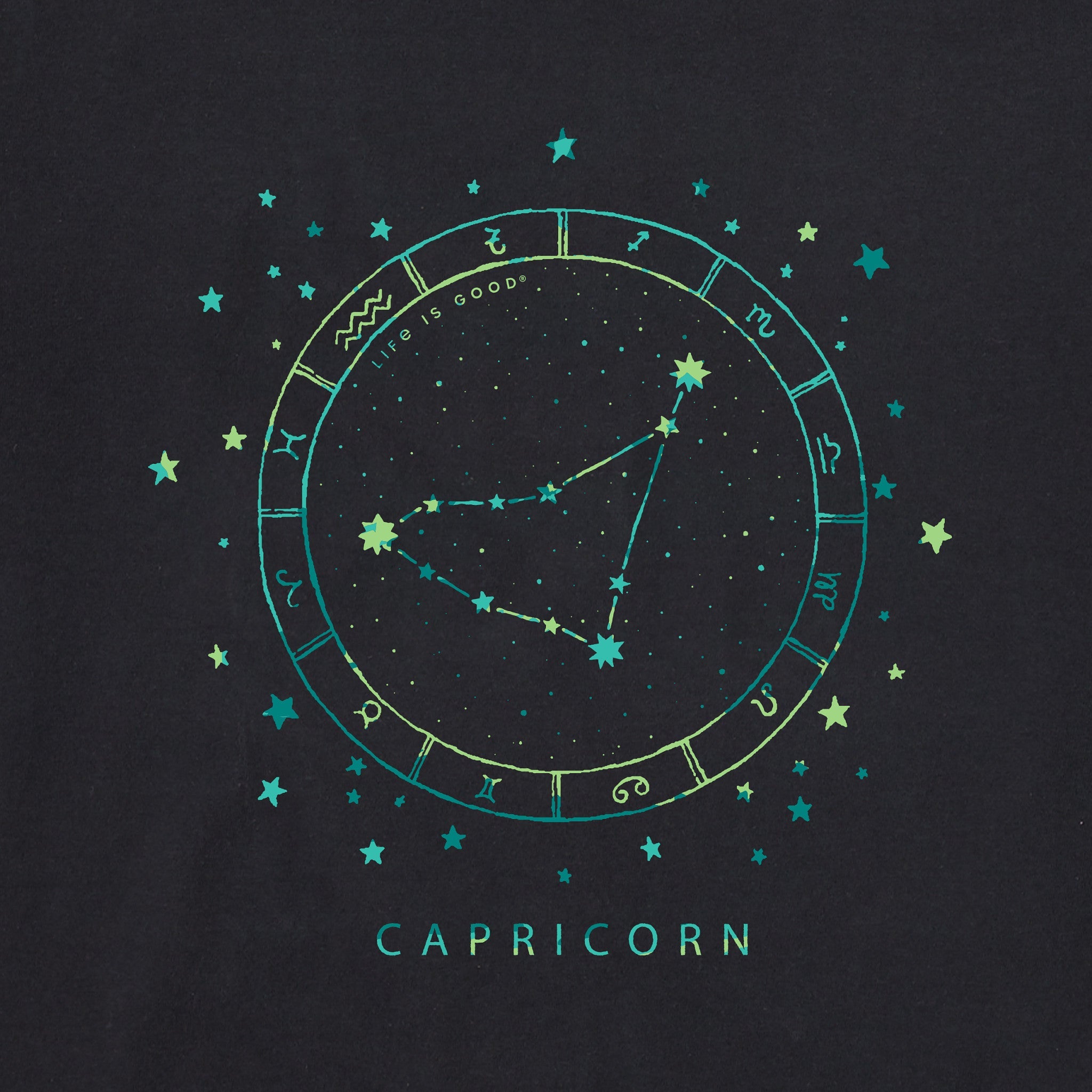 Men's Zodiac Constellation Capricorn Short Sleeve Crusher Tee