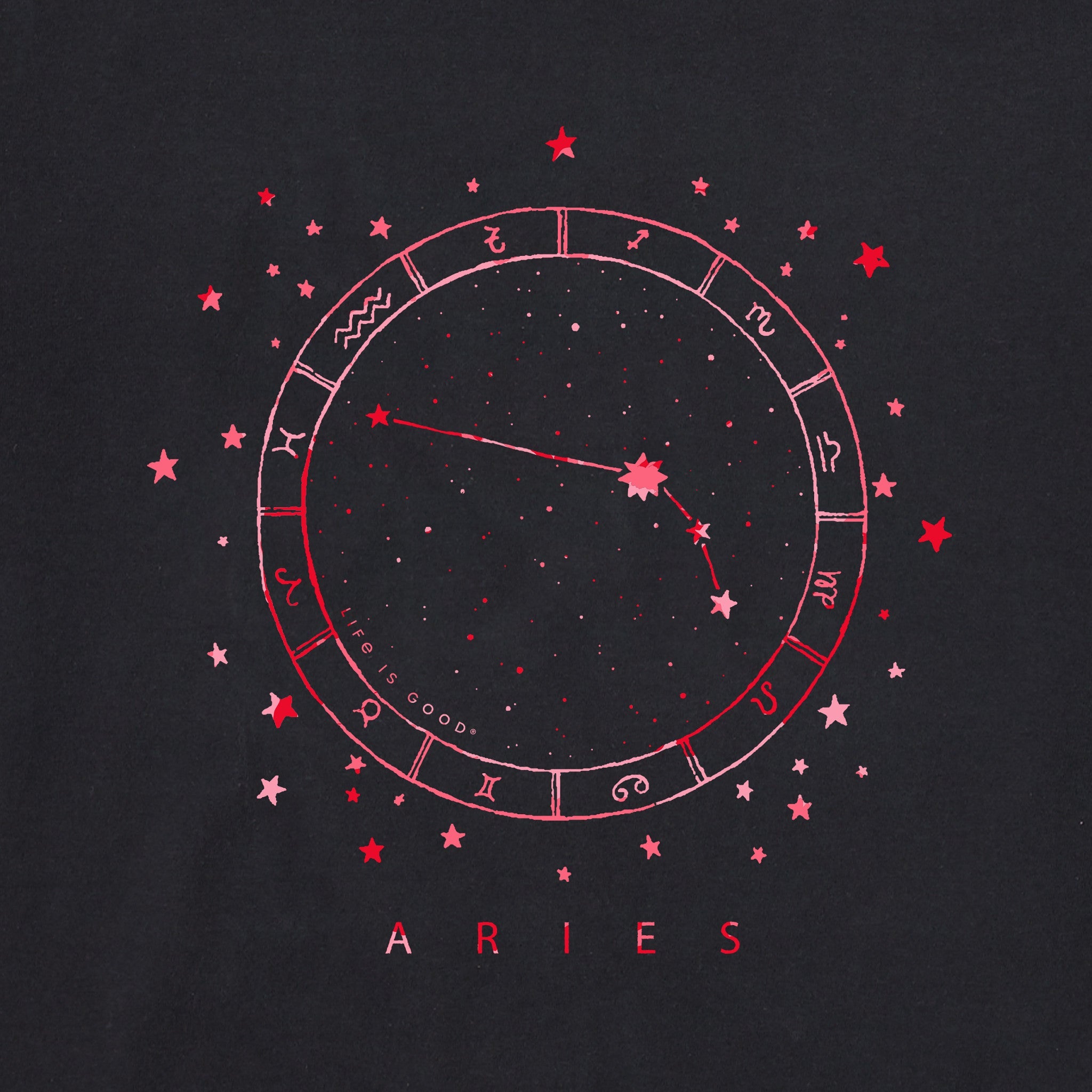 Men's Zodiac Constellation Aries Short Sleeve Crusher Tee
