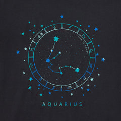 Men's Zodiac Constellation Aquarius Short Sleeve Crusher Tee