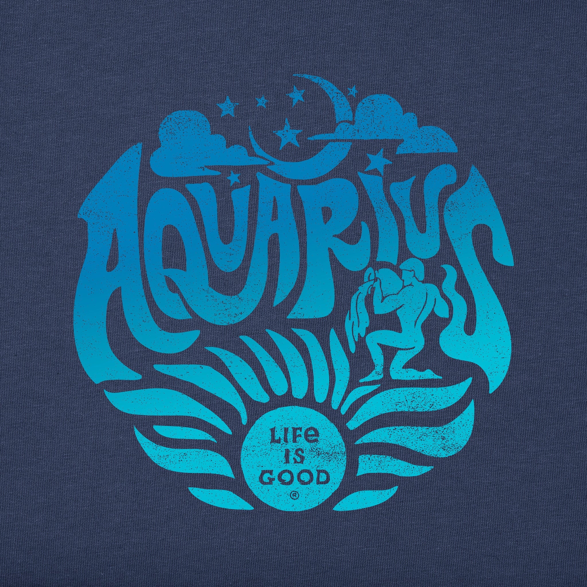 Women's Aquarius Zodiac Vibes Short Sleeve Crusher Tee