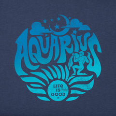 Women's Aquarius Zodiac Vibes Short Sleeve Crusher Tee