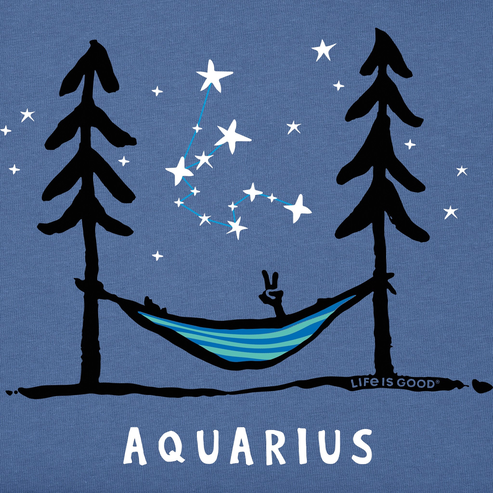 Men's Zodiac Hammock Aquarius Short Sleeve Crusher Tee