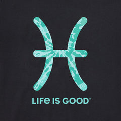 Men's Pisces Sign Tie Dye Short Sleeve Crusher Tee